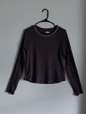 K-Swiss Y2K 90s Long Sleeve Crewneck Athleisure Top Activewear Heathered Gray M